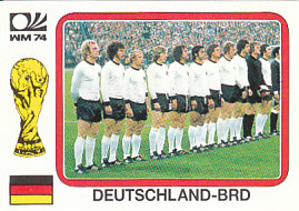 Deutschland-BRD Team WC 1974 Germany samolepka Panini World Cup Story #67